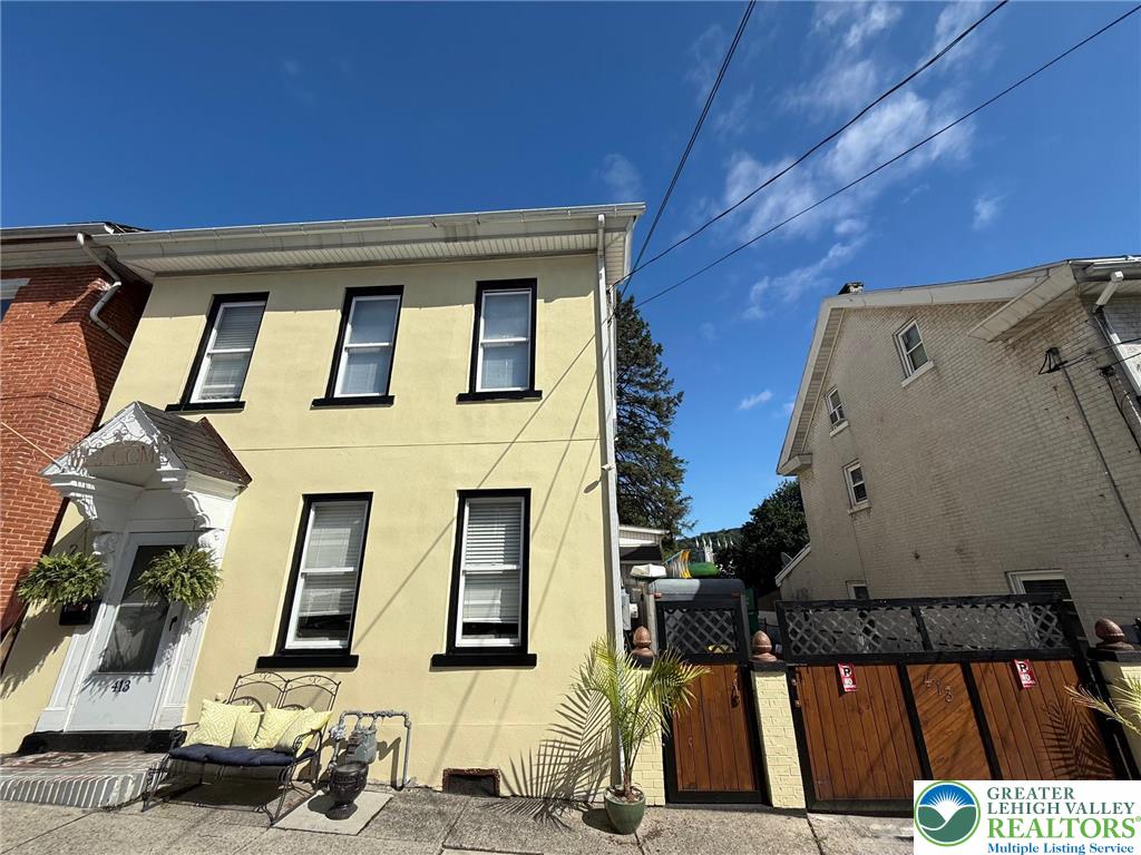 a front view of a house