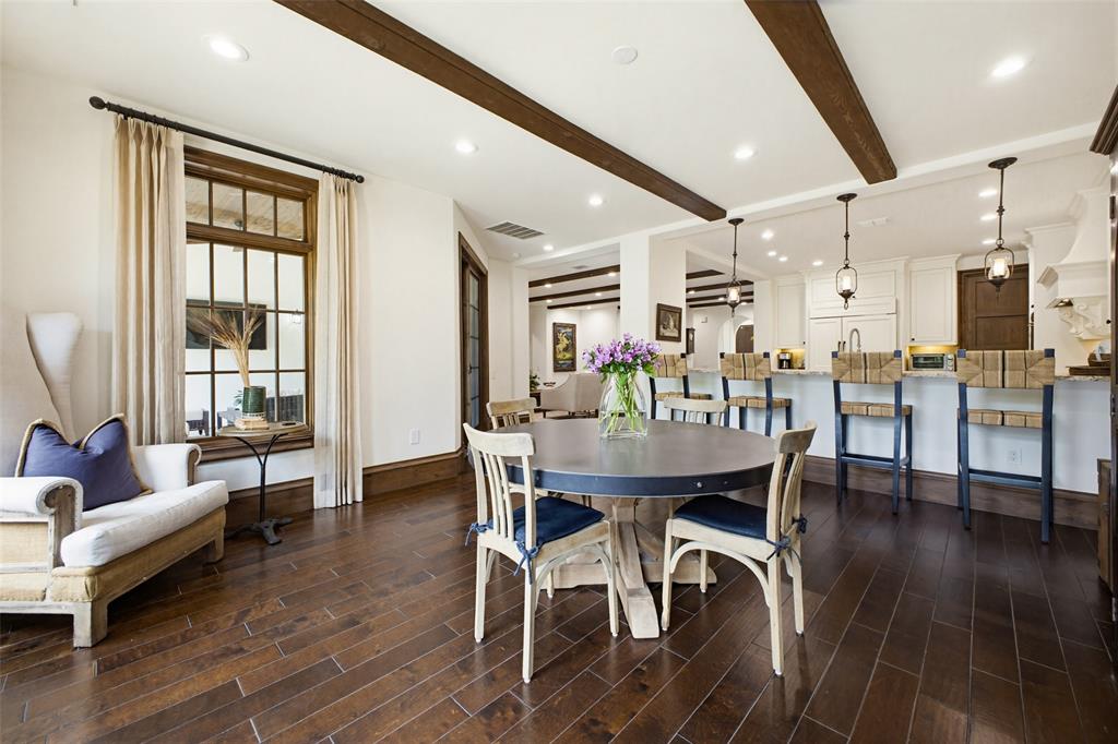6622 Norway Road Dallas, TX 75230 - Photo 17 of 40 a view of a dining room with furniture and wooden floor