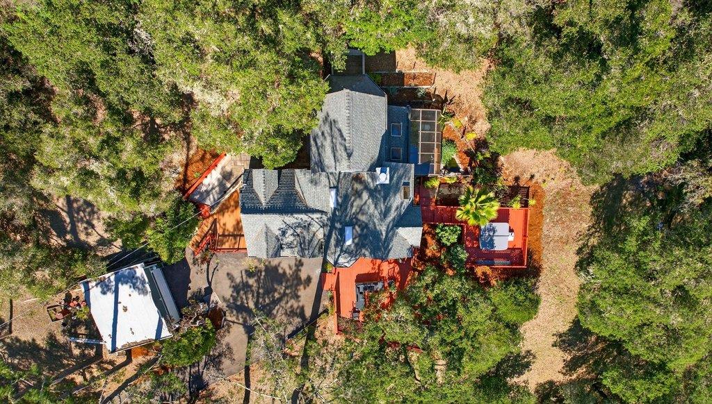 600 Nicasio Way Soquel, CA 95073 - Photo 43 of 47 an aerial view of a house with a yard and fountain