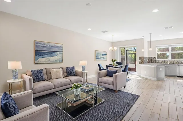 a living room with furniture and a couch