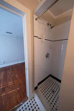 a bathroom with a shower
