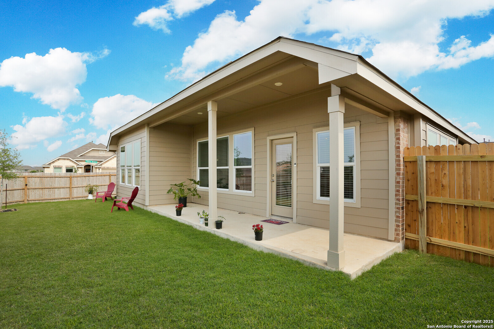 5798 Luciano Ridge Seguin, TX 78155 - Photo 27 of 36 a front view of house with yard and seating area