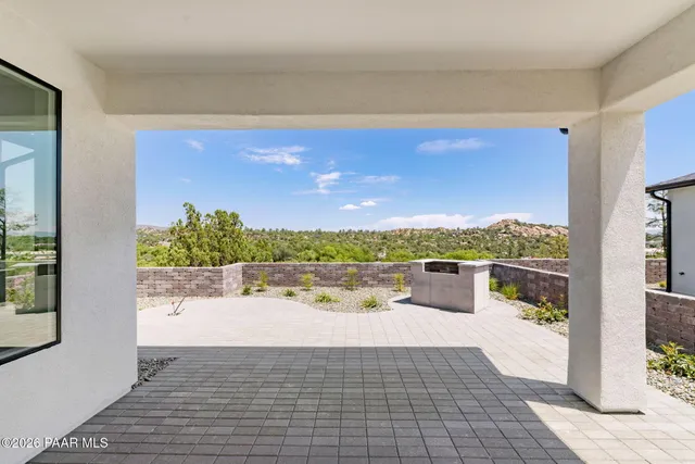 a view of a terrace with a couch