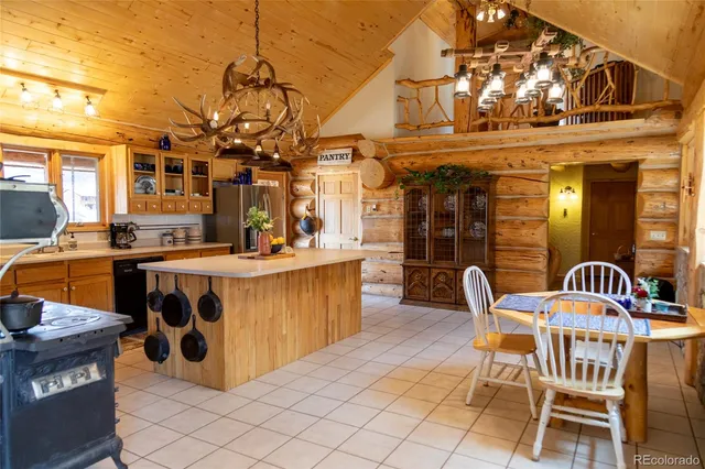 a view of a chairs and tables in patio