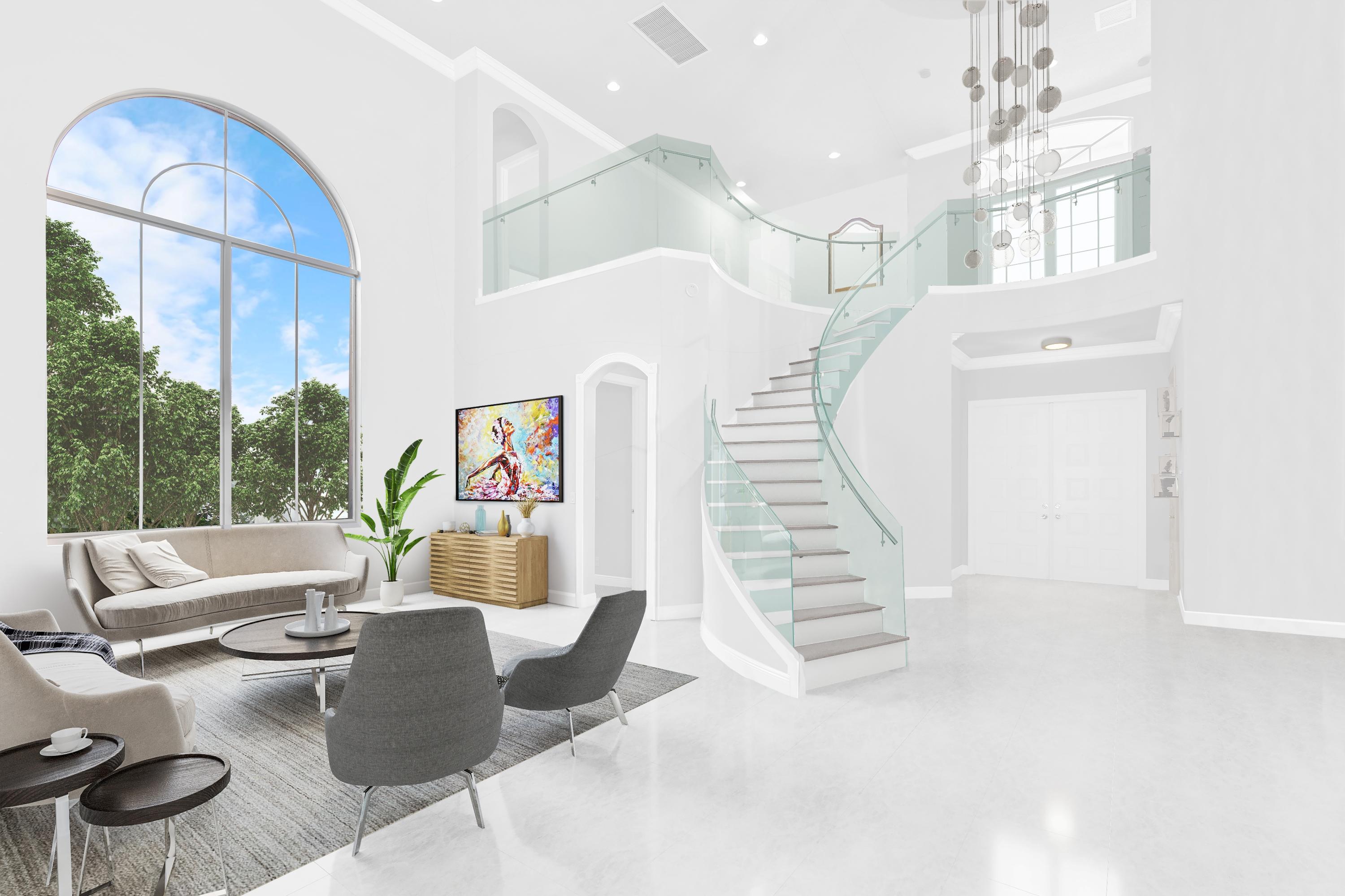 Living Room with Stairs
