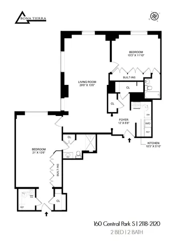 $3,000,000 | 160 Central Park South, Unit 2118/2120 | Central Park South