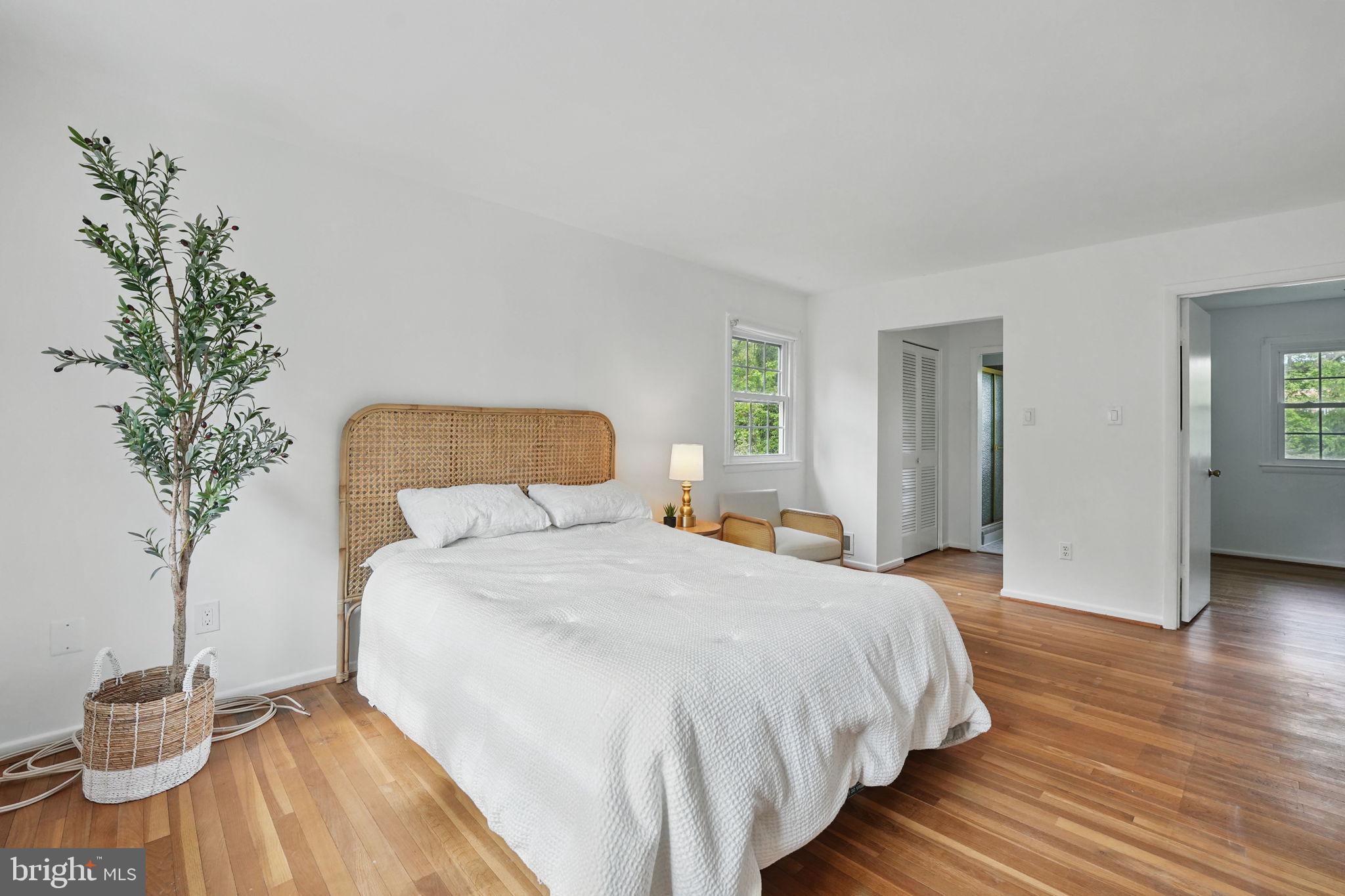 2524 Swift Run Street Vienna, VA 22180 - Photo 23 of 55 a bedroom with bed and a potted plant