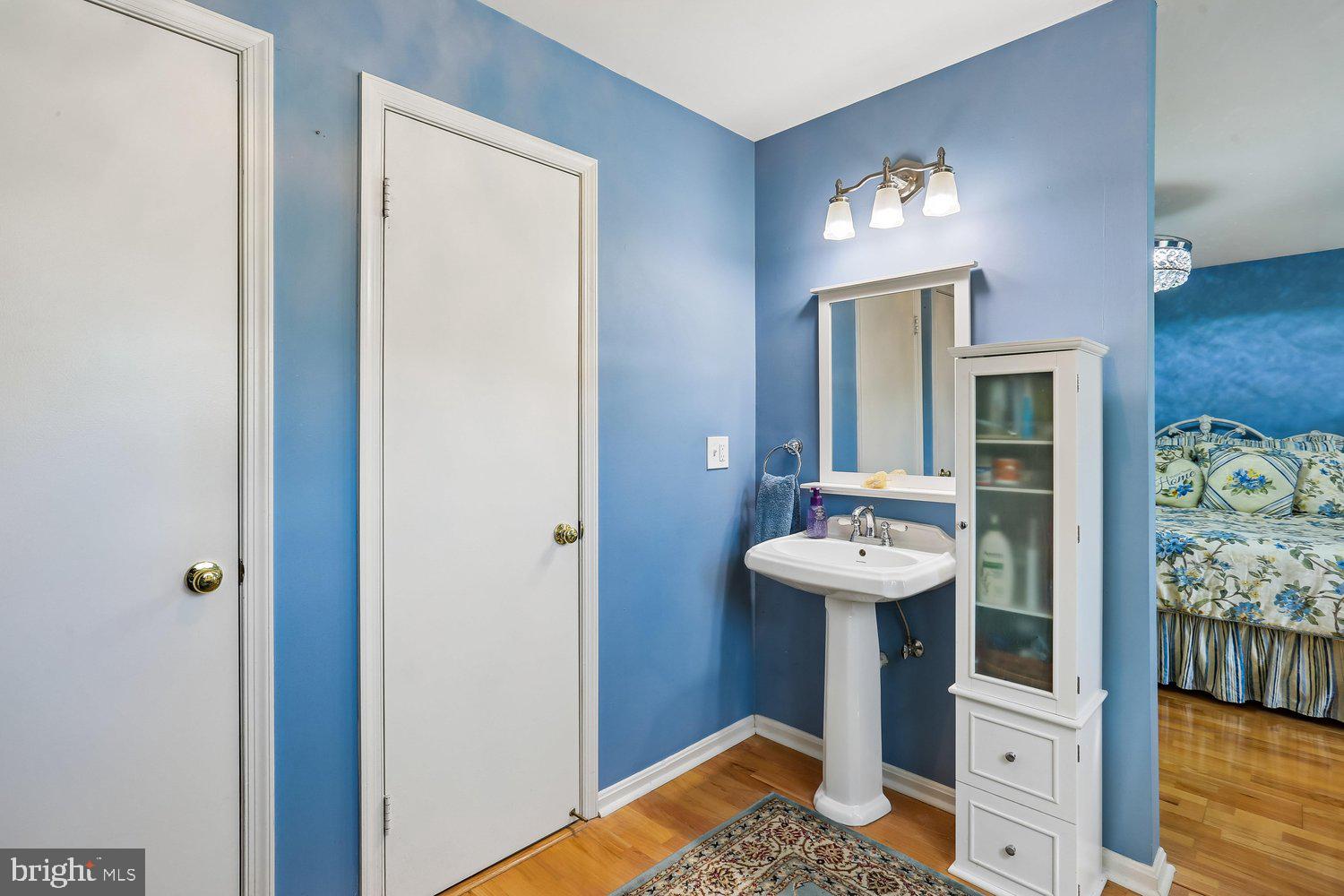 14822 Rose Trellis Place Silver Spring, MD 20906 - Photo 30 of 65 a bathroom with a sink a mirror and a shower