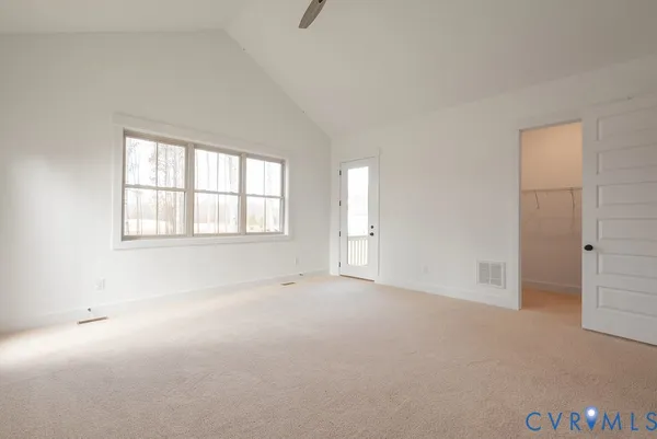 an empty room with windows