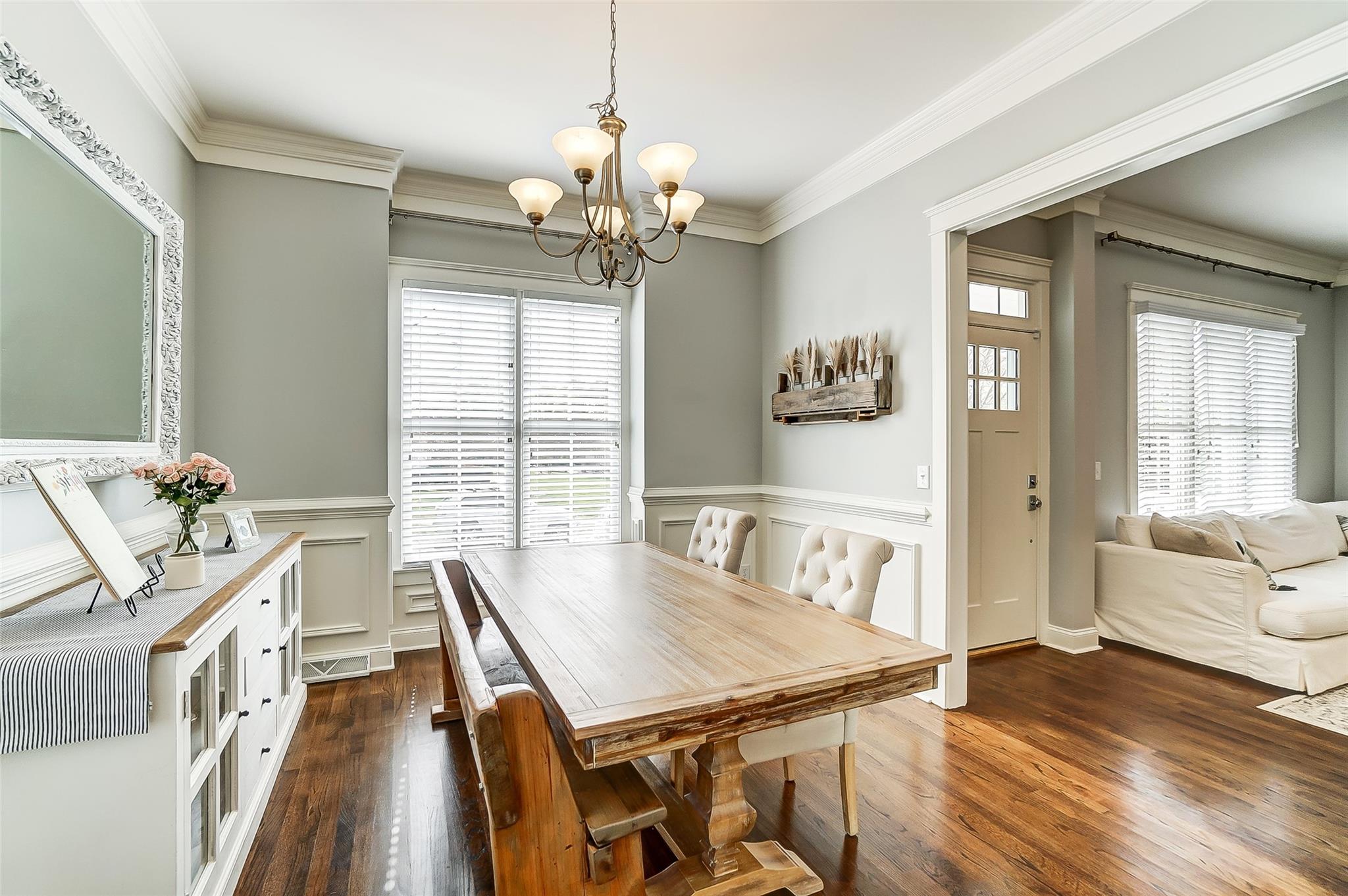 3400 Richard's Crossing Fort Mill, SC 29708 - Photo 15 of 48 a dining room with wooden floor and chandelier