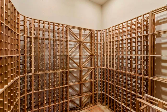 a view of a porch with a floor to ceiling windows