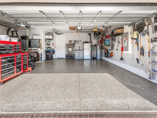 a view of a studio with wooden floor