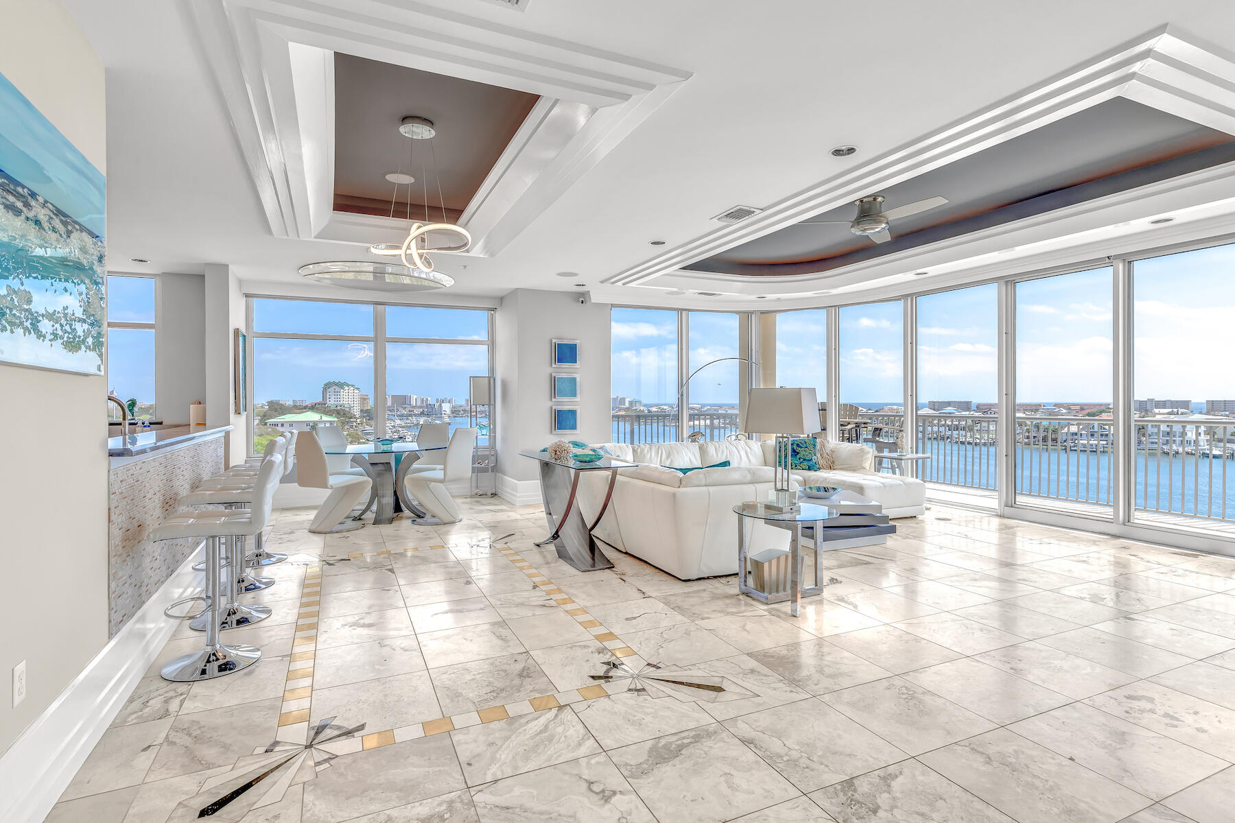508 Harbor Boulevard, Unit 501 Destin, FL 32541 - Photo 10 of 47 a living room with lots of furniture and a large window