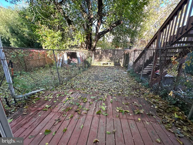 a view of wooden deck