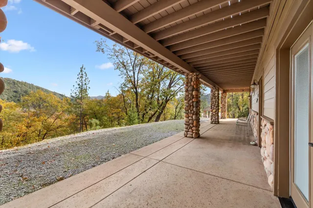 a view of a lake with mountains in the background
