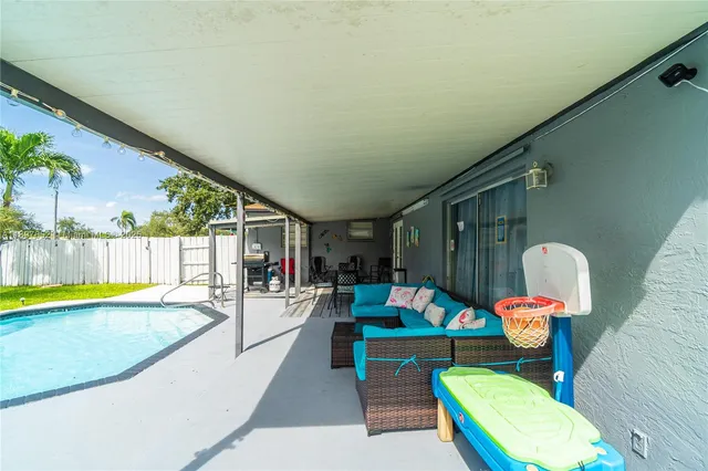 a outdoor space with furniture