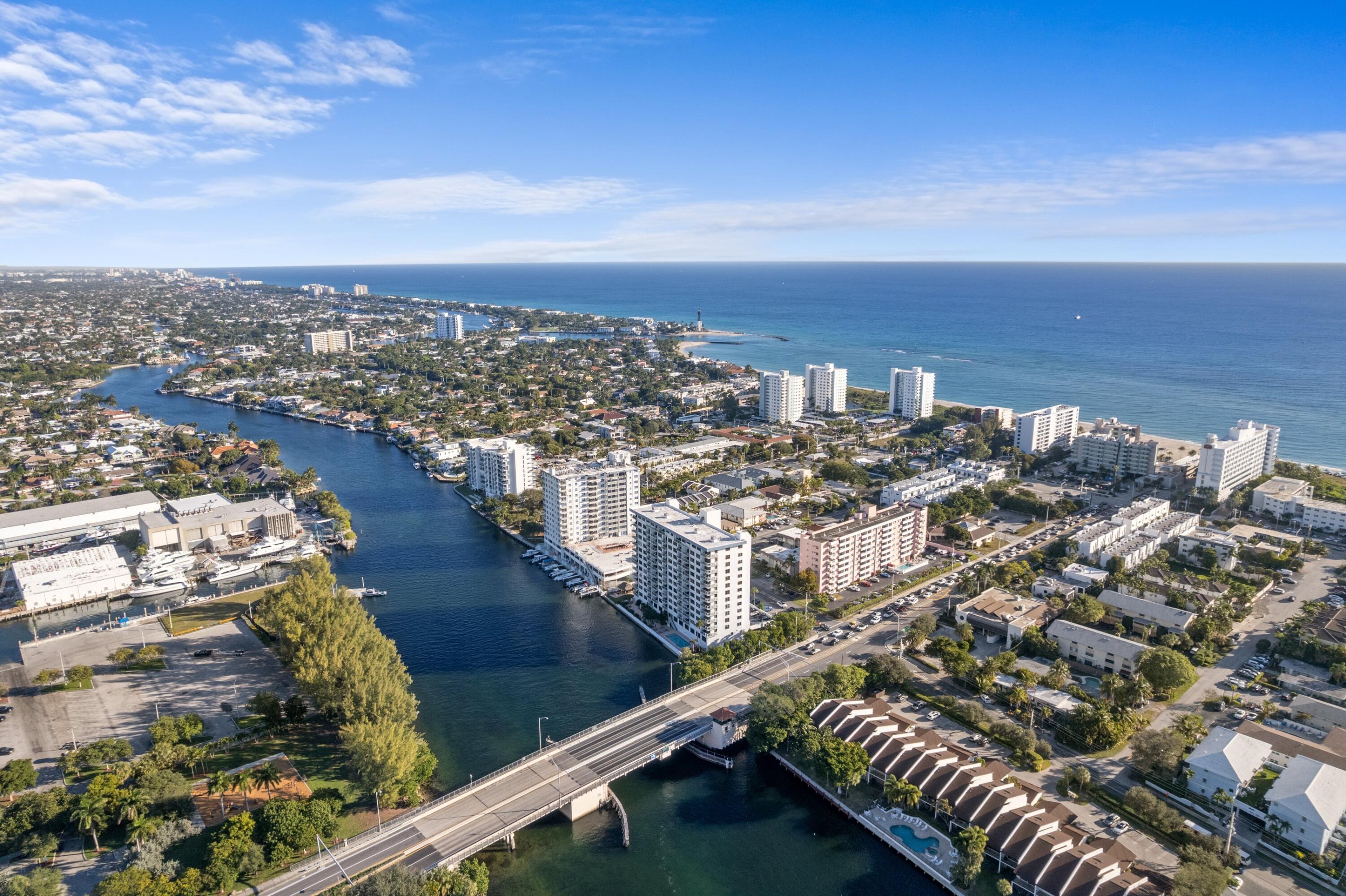 1401 North Riverside Drive, Unit 1007 Pompano Beach, FL 33062 - Photo 31 of 39 Aerial Ocean View