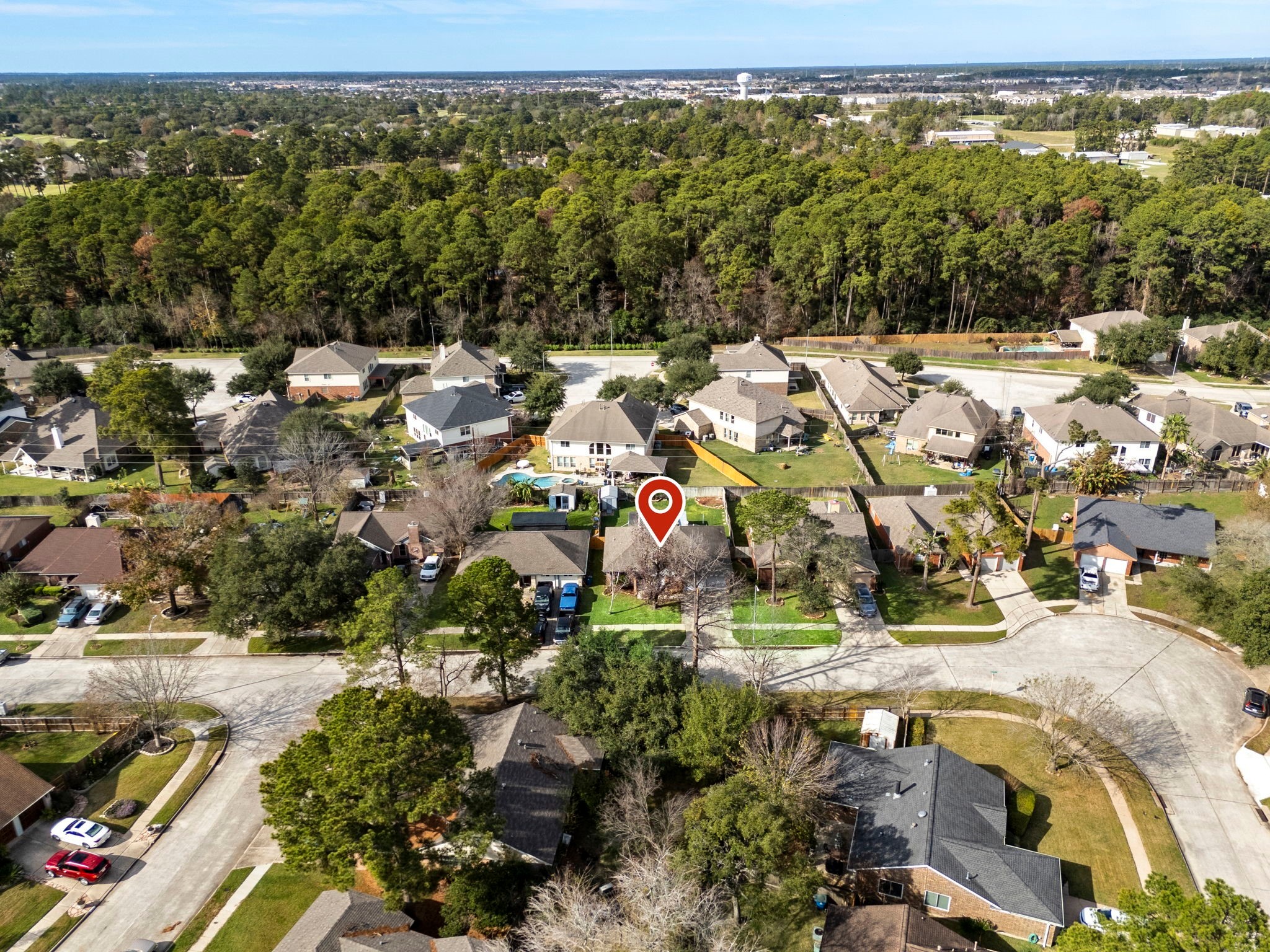 5114 Aberton Lane Spring, TX 77379 - Photo 28 of 31 an aerial view of residential houses with outdoor space