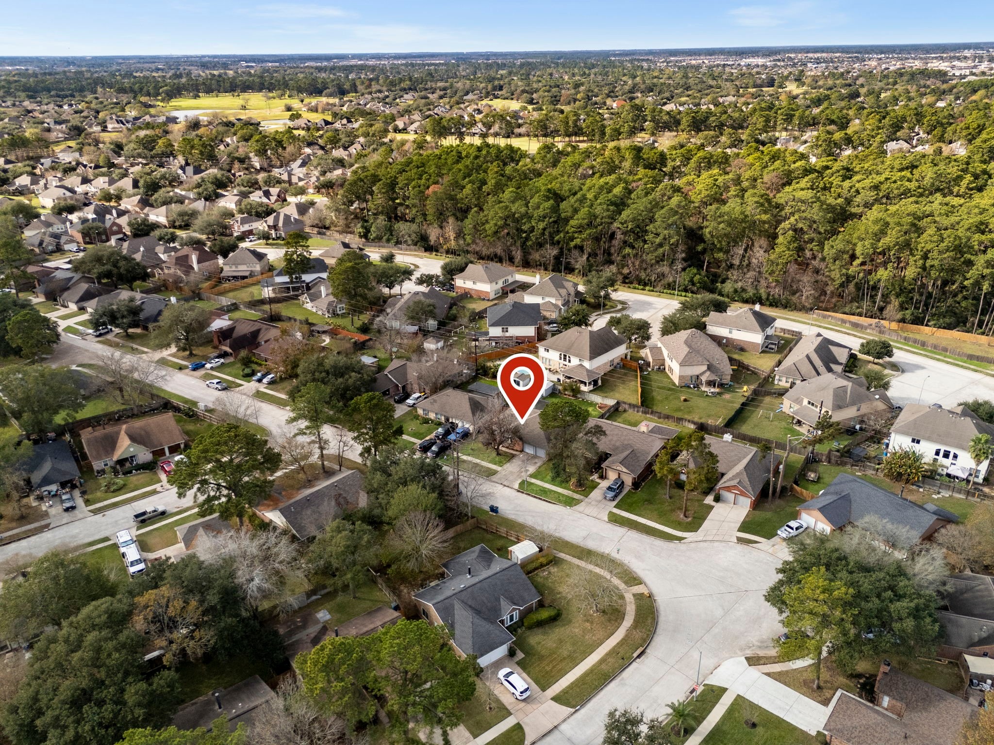 5114 Aberton Lane Spring, TX 77379 - Photo 29 of 31 an aerial view of residential houses with outdoor space