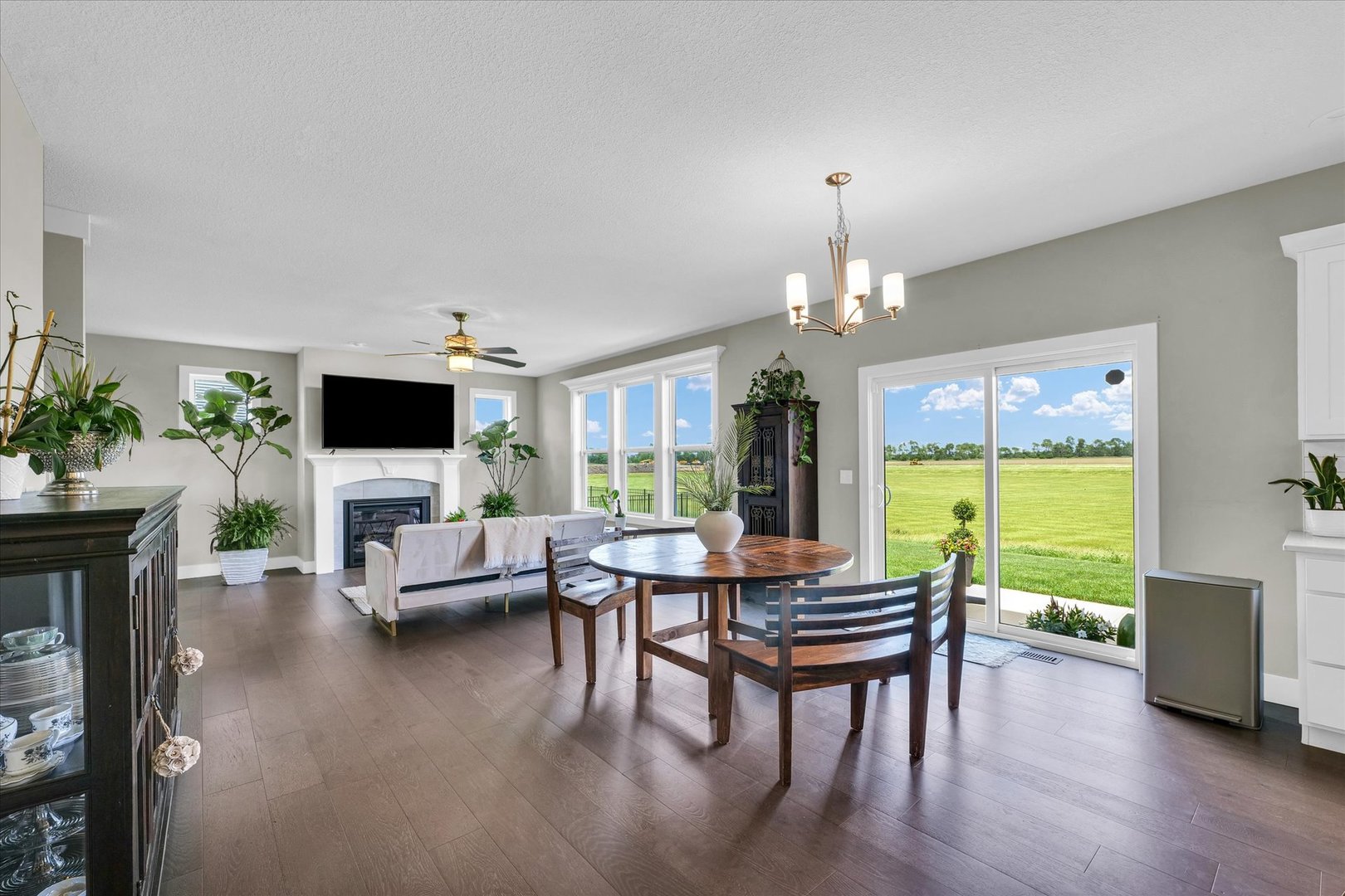 1908 Littlefield Lane Mahomet, IL 61853 - Photo 12 of 51 a living room with furniture fireplace and a flat screen tv