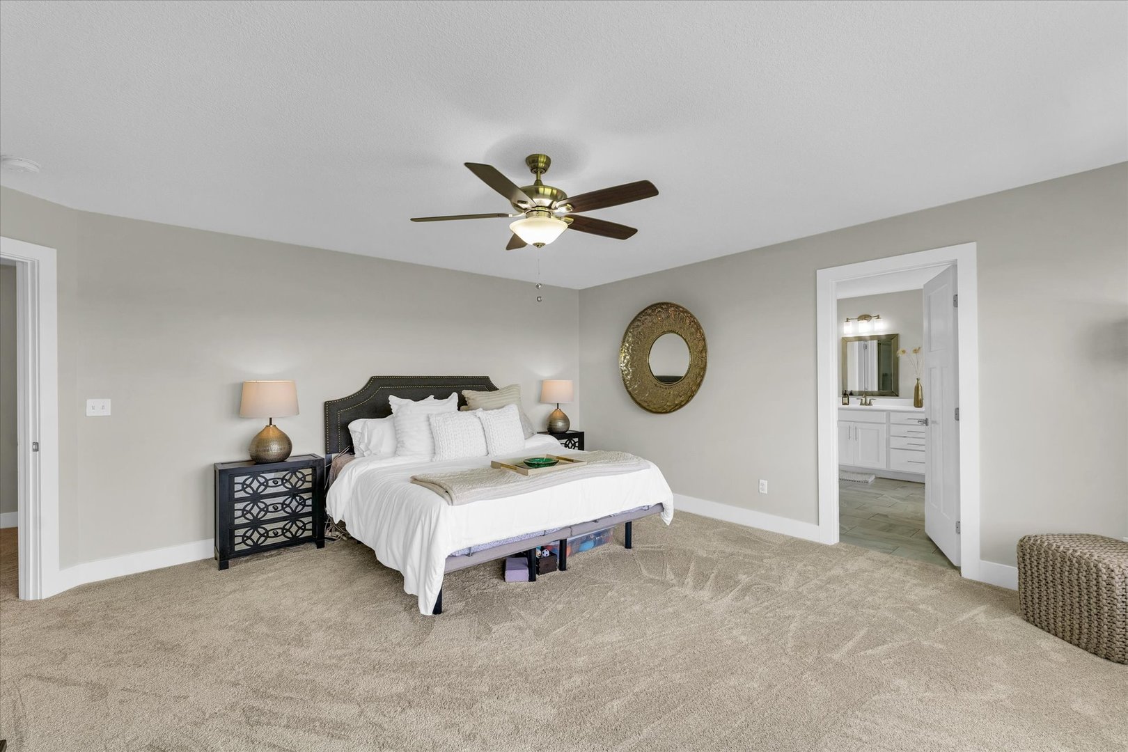 1908 Littlefield Lane Mahomet, IL 61853 - Photo 25 of 51 a bedroom with a bed and a ceiling fan