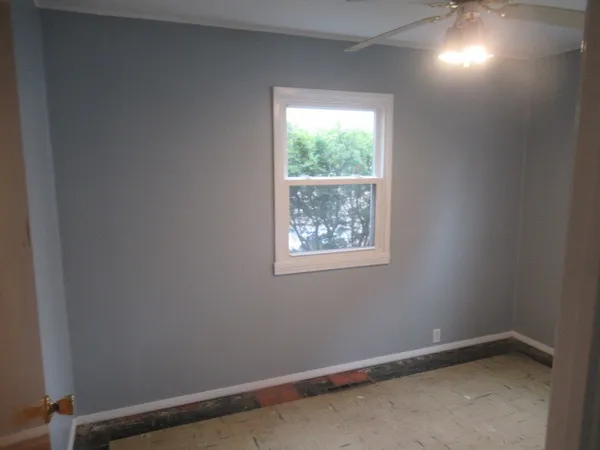 an empty room with a window