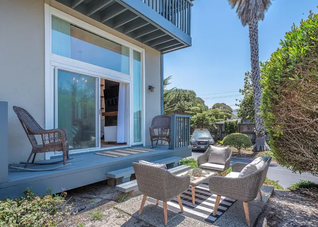 a view of a building with a tree