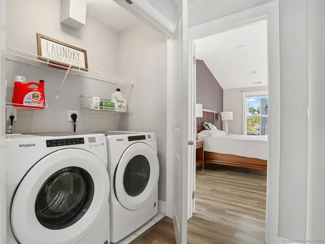 a view of living room washer and dryer