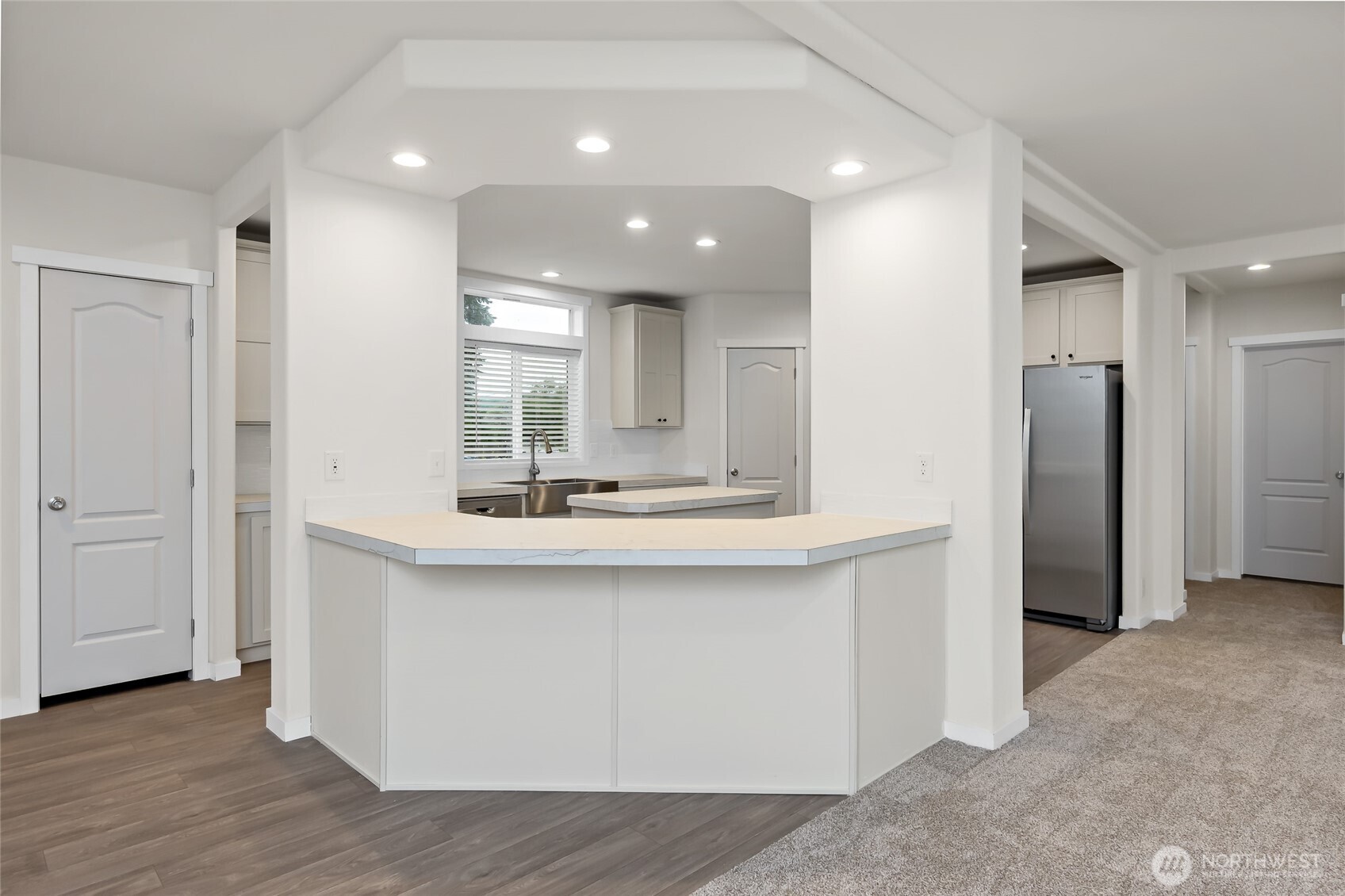 309 Sumner Street Bucoda, WA 98530 - Photo 8 of 35 a kitchen with stainless steel appliances granite countertop a sink and a refrigerator
