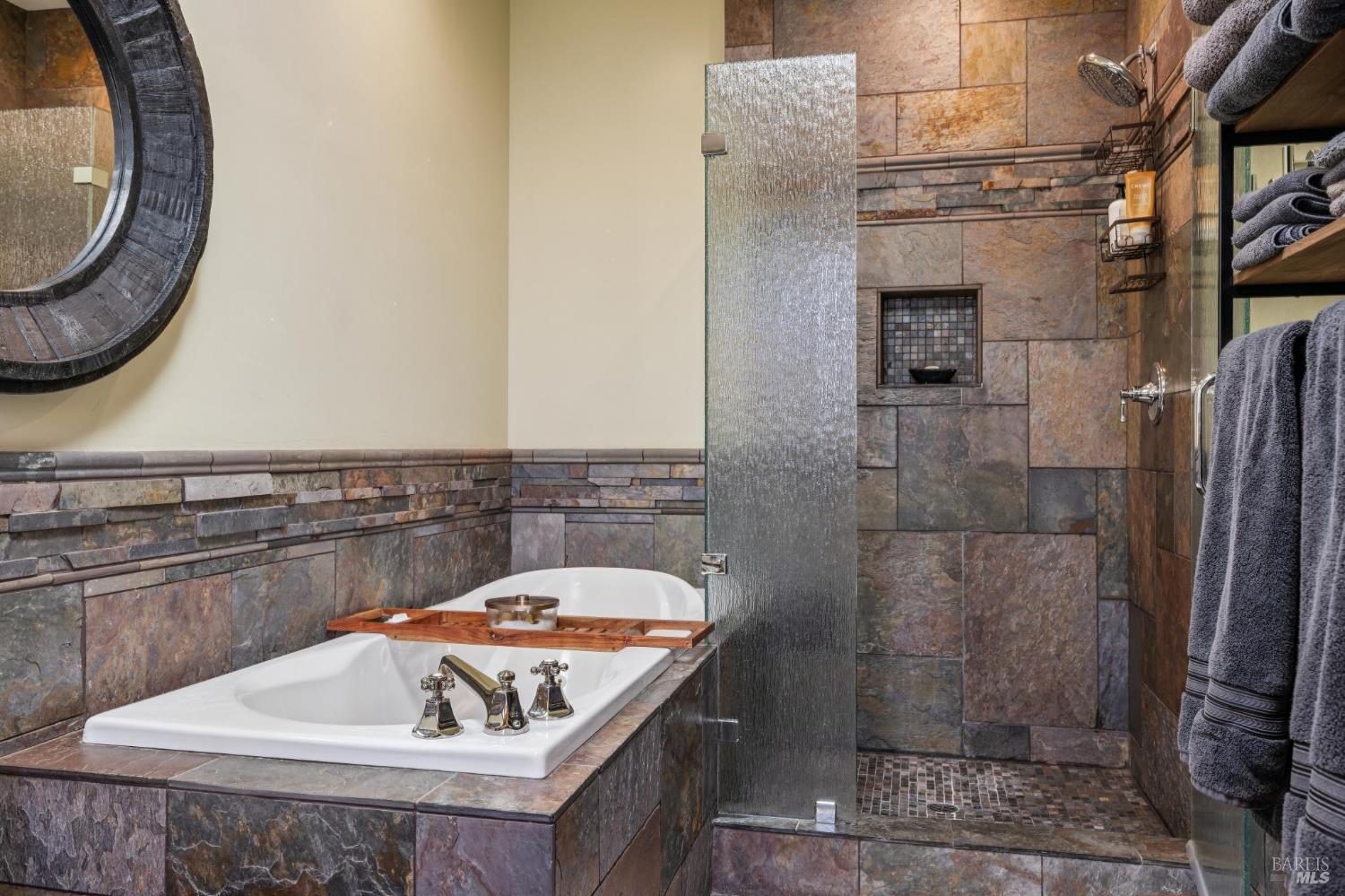 21117 Burndale Road Sonoma, CA 95476 - Photo 19 of 48 a bathroom with a sink and a mirror