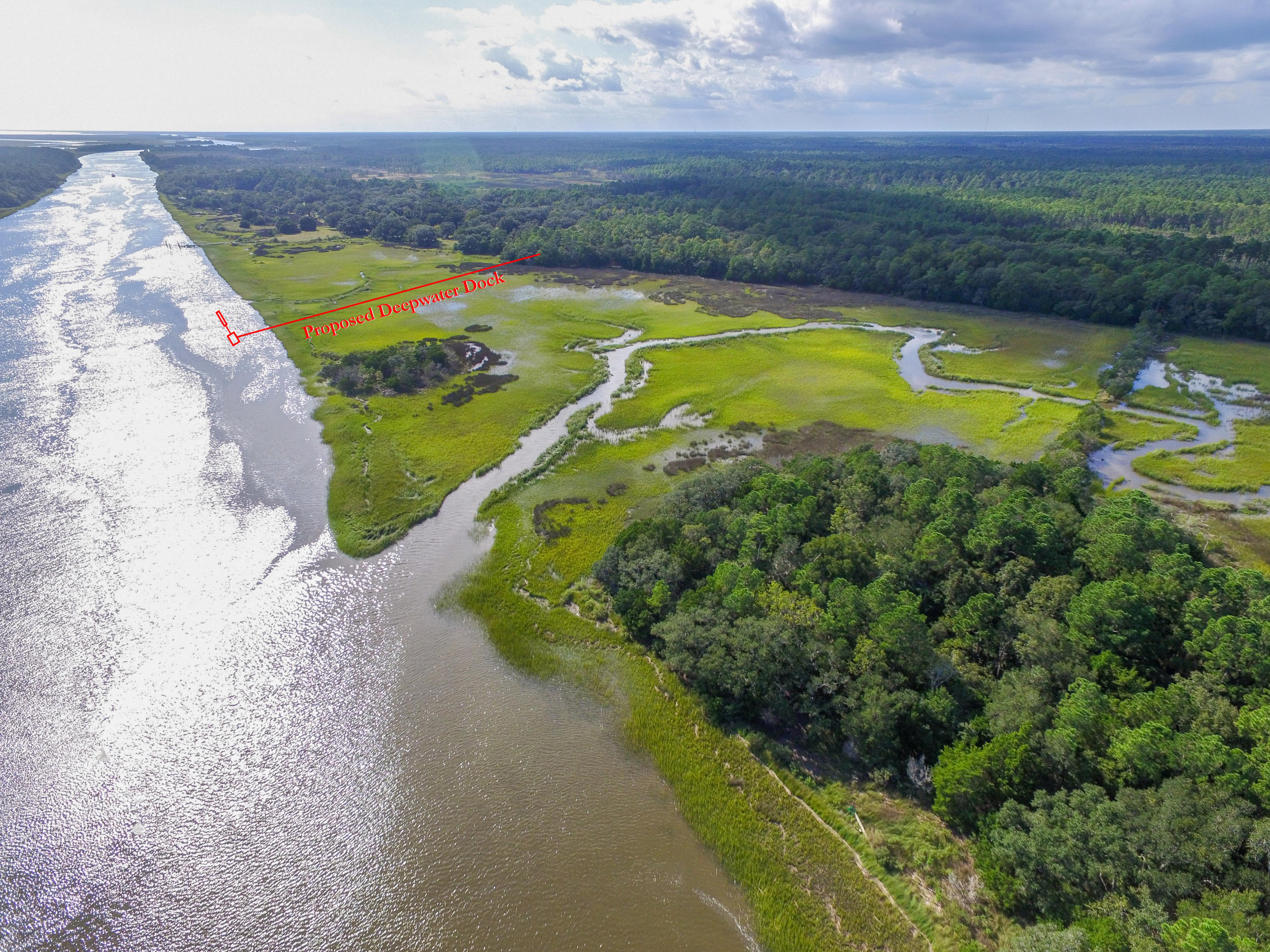 933 Dupre Road McClellanville, SC 29458 - Photo 2 of 17 AerialwProposedDock