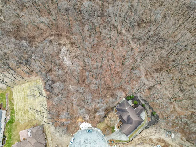 a wooden bench sitting in a backyard