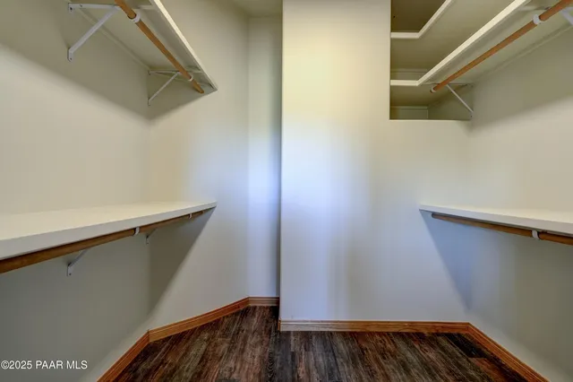 a view of small space with racks on the wall