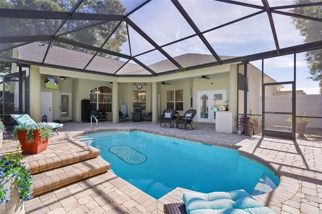 an aerial view of residential house with outdoor space
