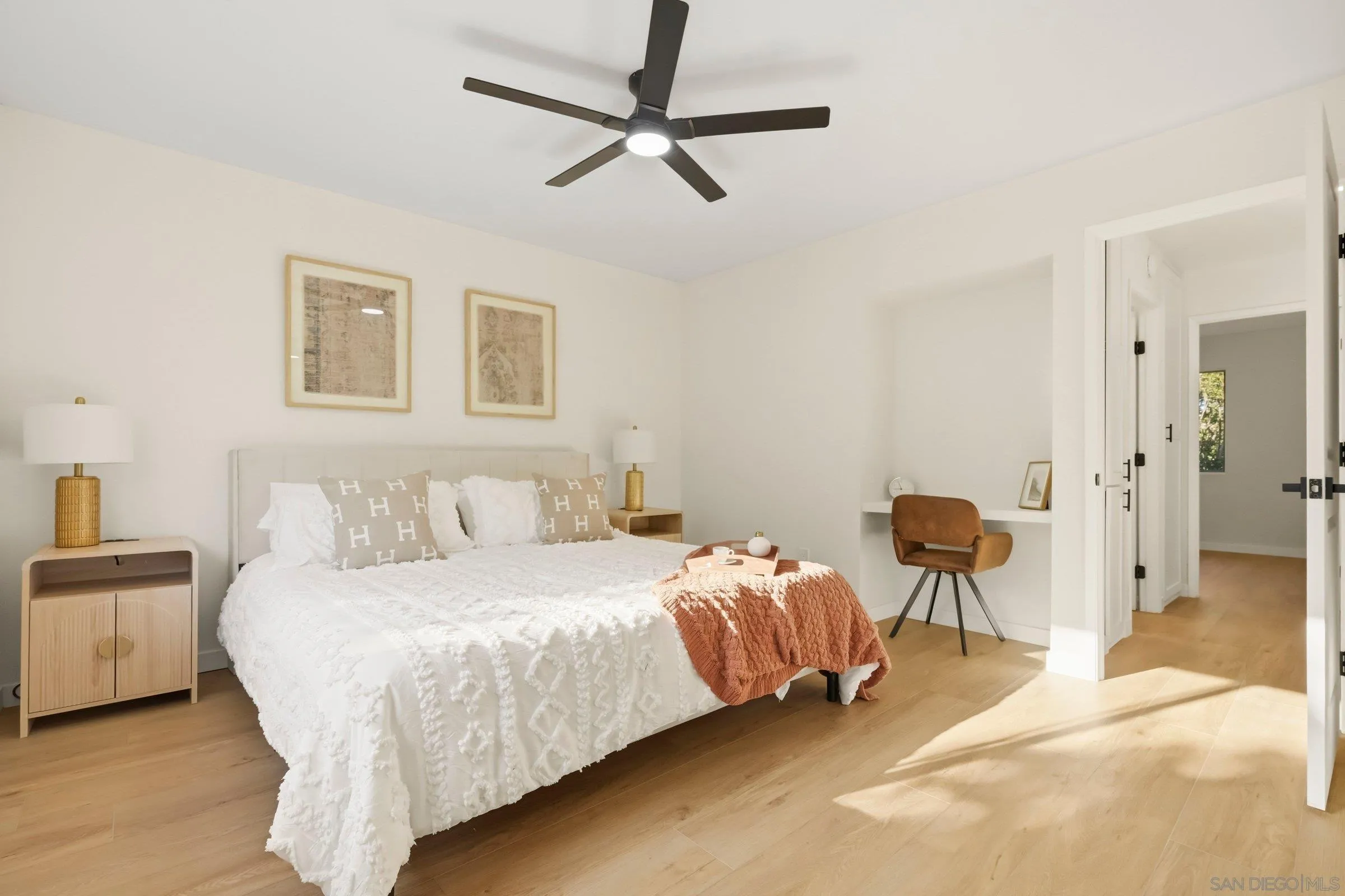 458 Ridgeway Court Spring Valley, CA 91977 - Photo 15 of 26 a bedroom with a bed and a chandelier