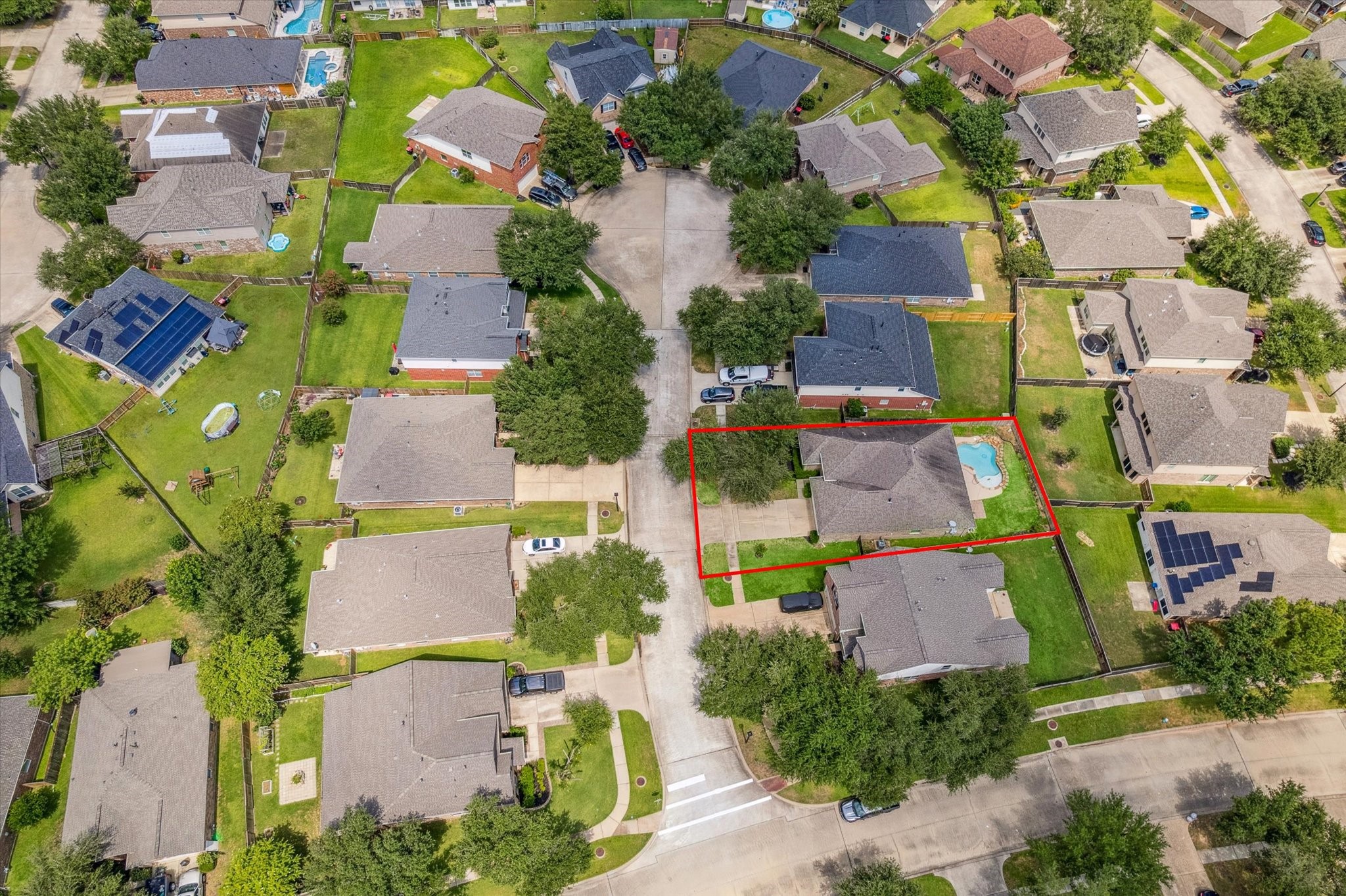 8506 Sweetstone Field Court Cypress, TX 77433 - Photo 33 of 33 an aerial view of residential house with outdoor space and parking