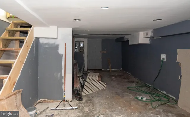 workspace with wooden floor and windows