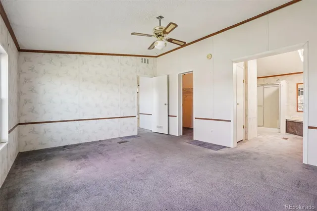 a view of a field with trees