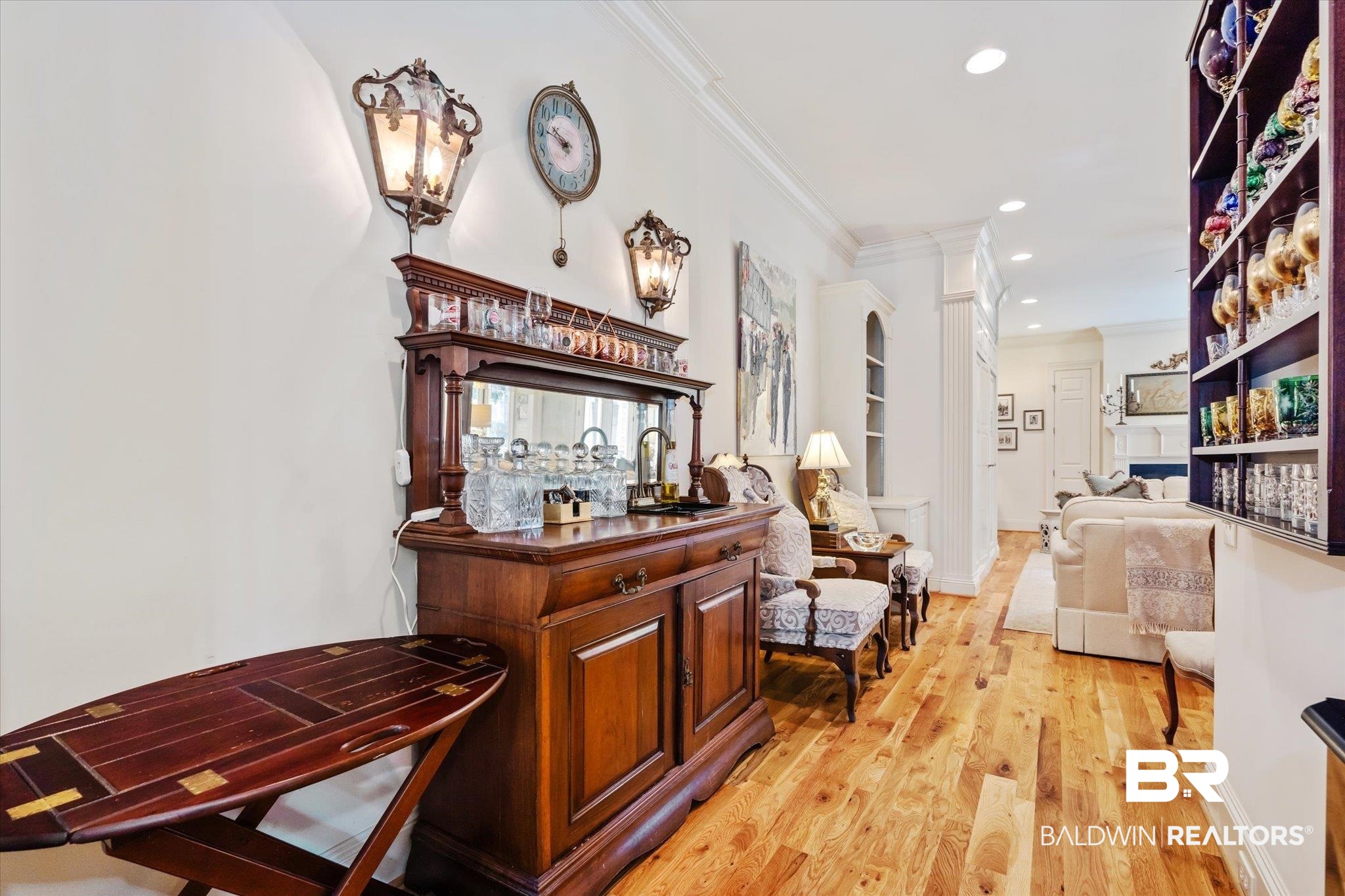 3963 Wimbledon Park Mobile, AL 36608 - Photo 19 of 51 Corridor featuring light hardwood / wood-style floors and crown molding