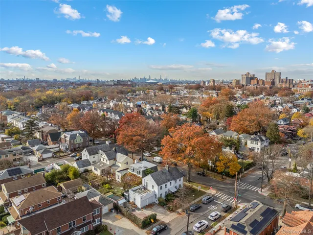 an aerial view of a city