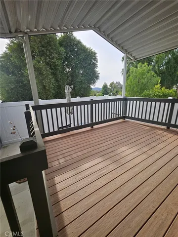 a view of a wooden deck
