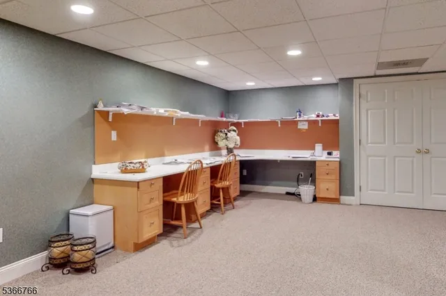 a view of a room with shelves