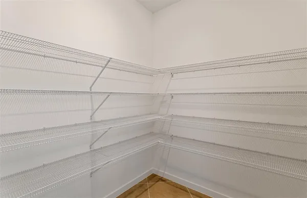 a view of a room with empty racks