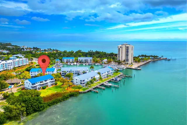 a view of a city and ocean view