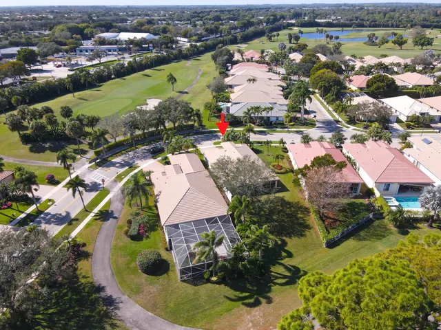 a view of a yard with an umbrella