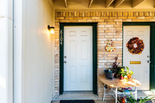 a front view of a house with an outdoor space