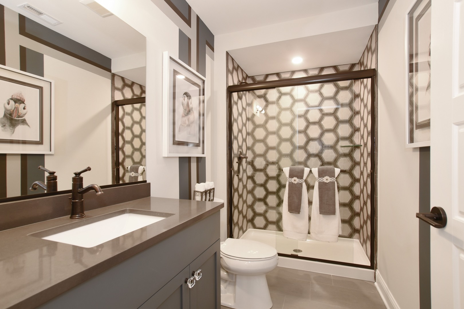 180 Orchard Circle Lake Forest, IL 60045 - Photo 10 of 15 a bathroom with a granite countertop sink toilet and shower
