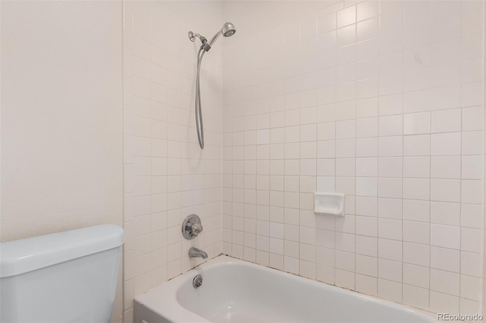 515 Cook Street Denver, CO 80206 - Photo 30 of 40 a bathroom with a white bath tub and a toilet
