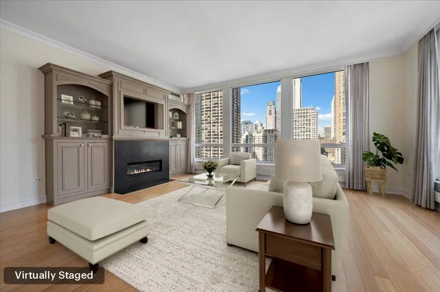 a living room with furniture