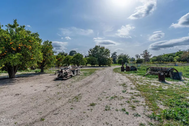 a view of backyard with parked car